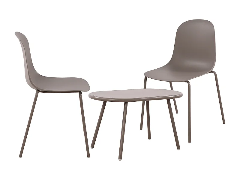 Ensemble de jardin - Table + 2 Chaises - Veldin