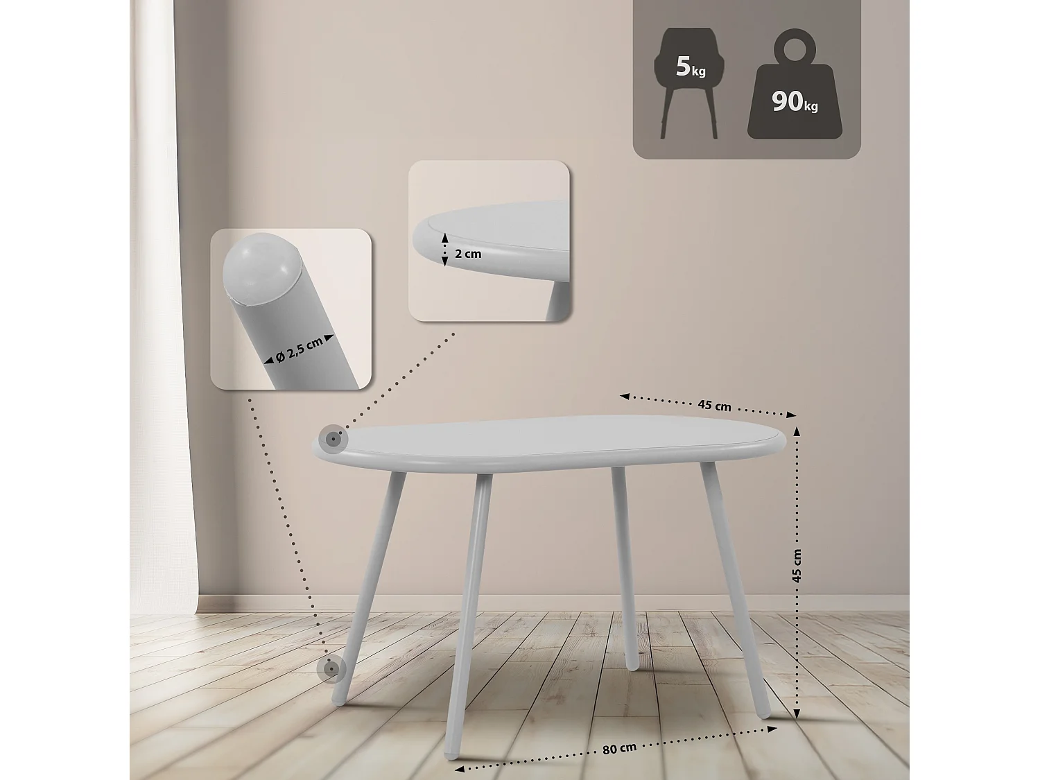 Ensemble de jardin - Table + 2 Chaises - Veldin