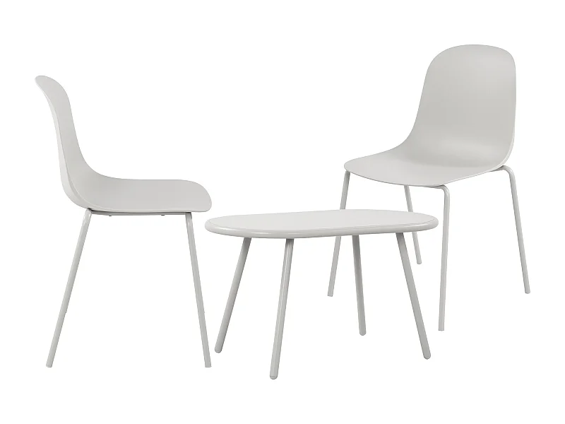 Ensemble de jardin - Table + 2 Chaises - Veldin