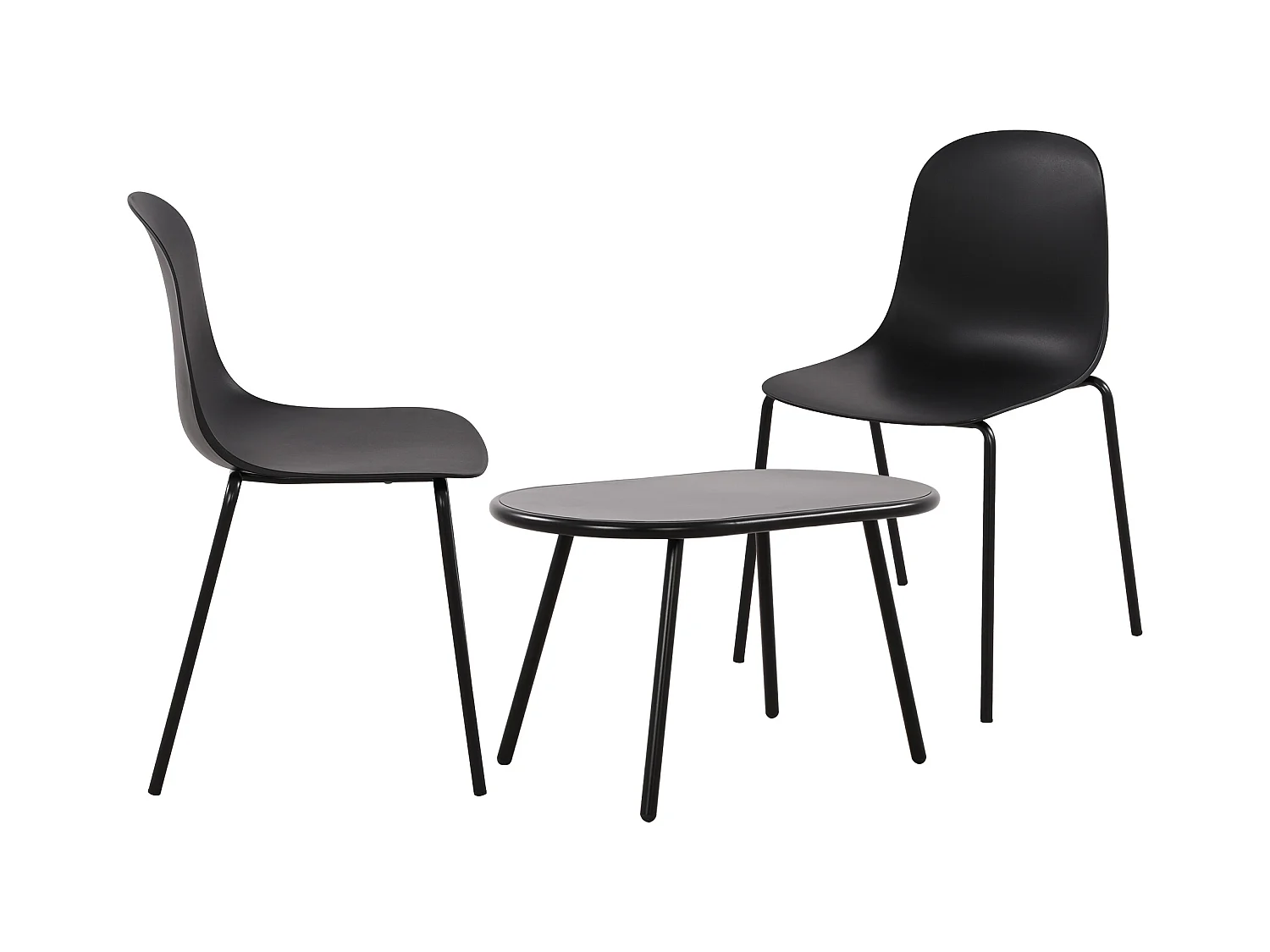 Ensemble de jardin - Table + 2 Chaises - Veldin