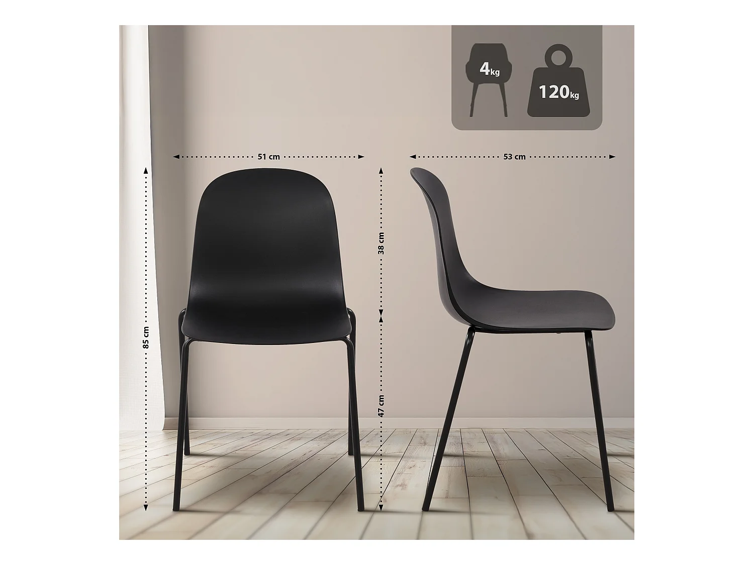 Ensemble de jardin - Table + 2 Chaises - Veldin