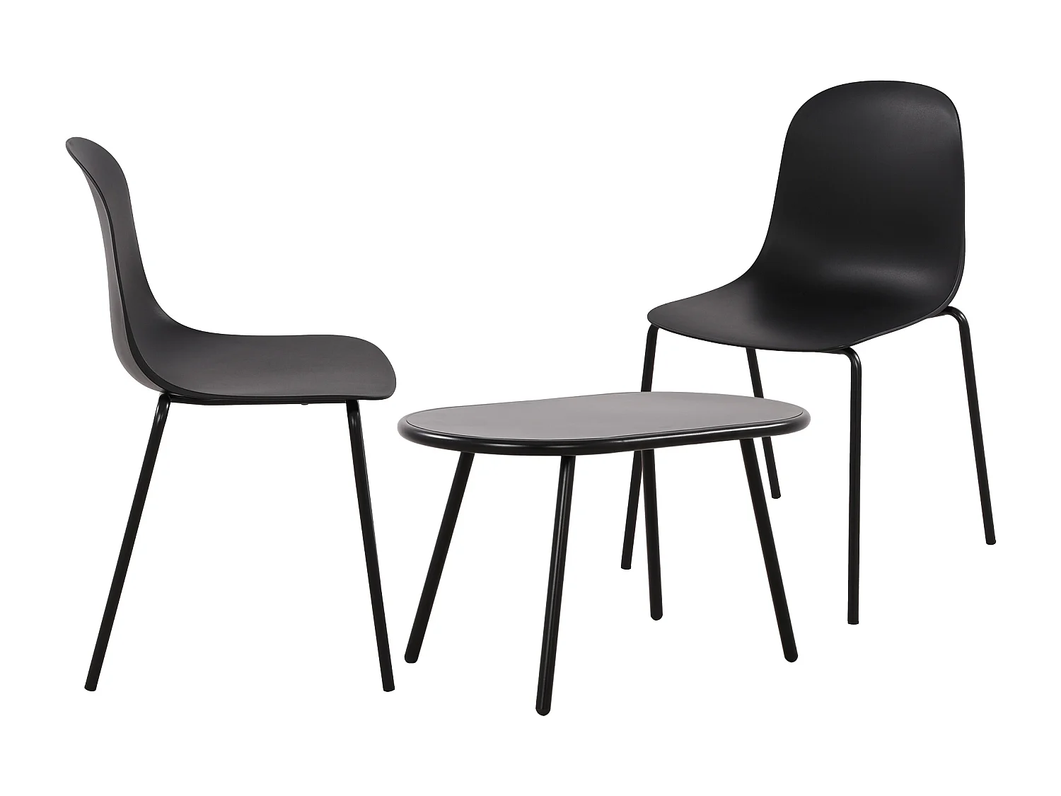 Ensemble de jardin - Table + 2 Chaises - Veldin