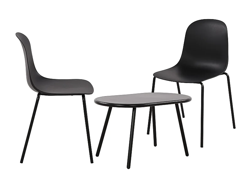 Ensemble de jardin - Table + 2 Chaises - Veldin