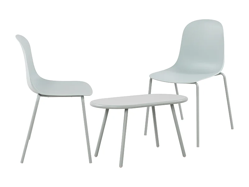 Ensemble de jardin - Table + 2 Chaises - Veldin