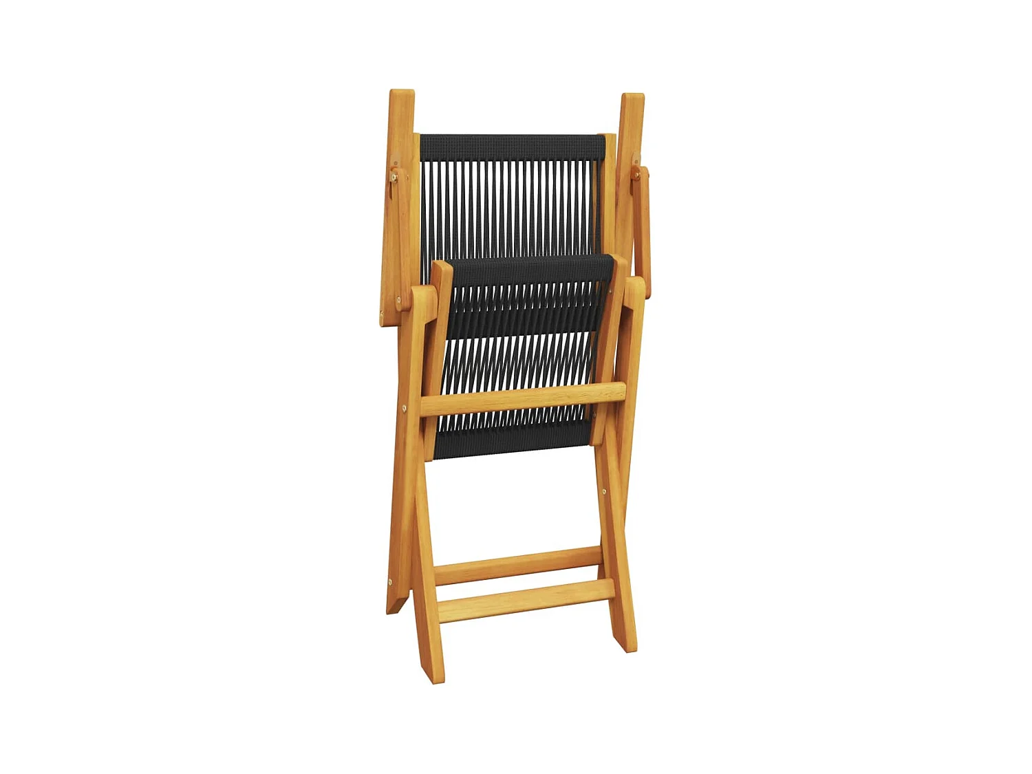 Ensemble à Manger de jardin 7pcs noir polypropylène bois massif