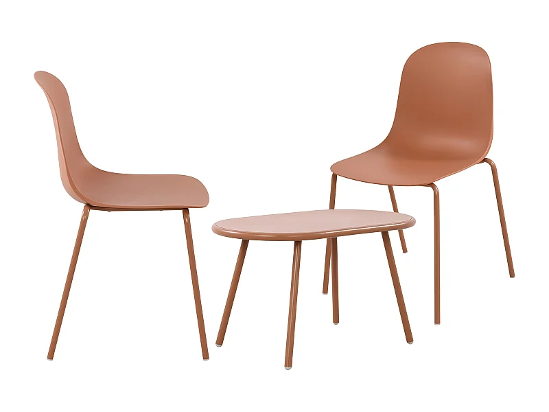 Ensemble de jardin - Table + 2 Chaises - Veldin