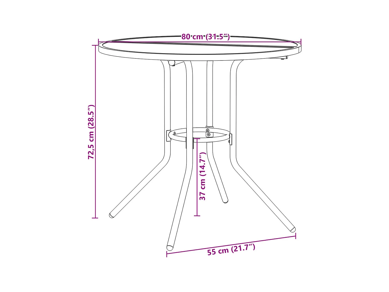 Gartenstuhl-Set 5-tlg. Stapelbar Pulverbeschichteter Stahl