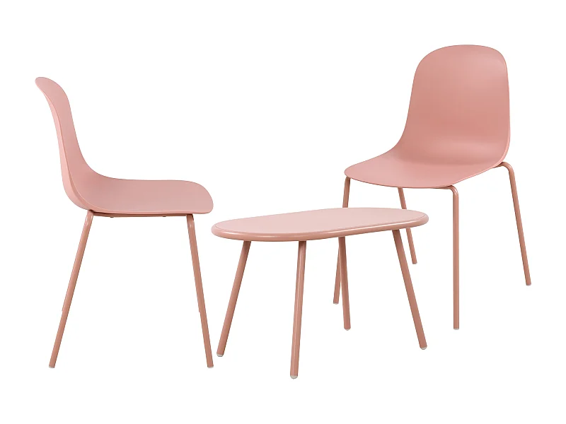 Ensemble de jardin - Table + 2 Chaises - Veldin