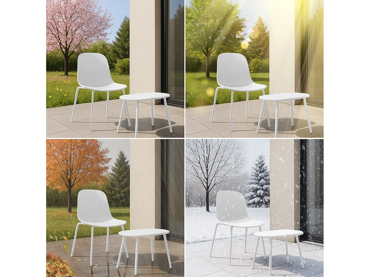 Ensemble de jardin - Table + 2 Chaises - Veldin