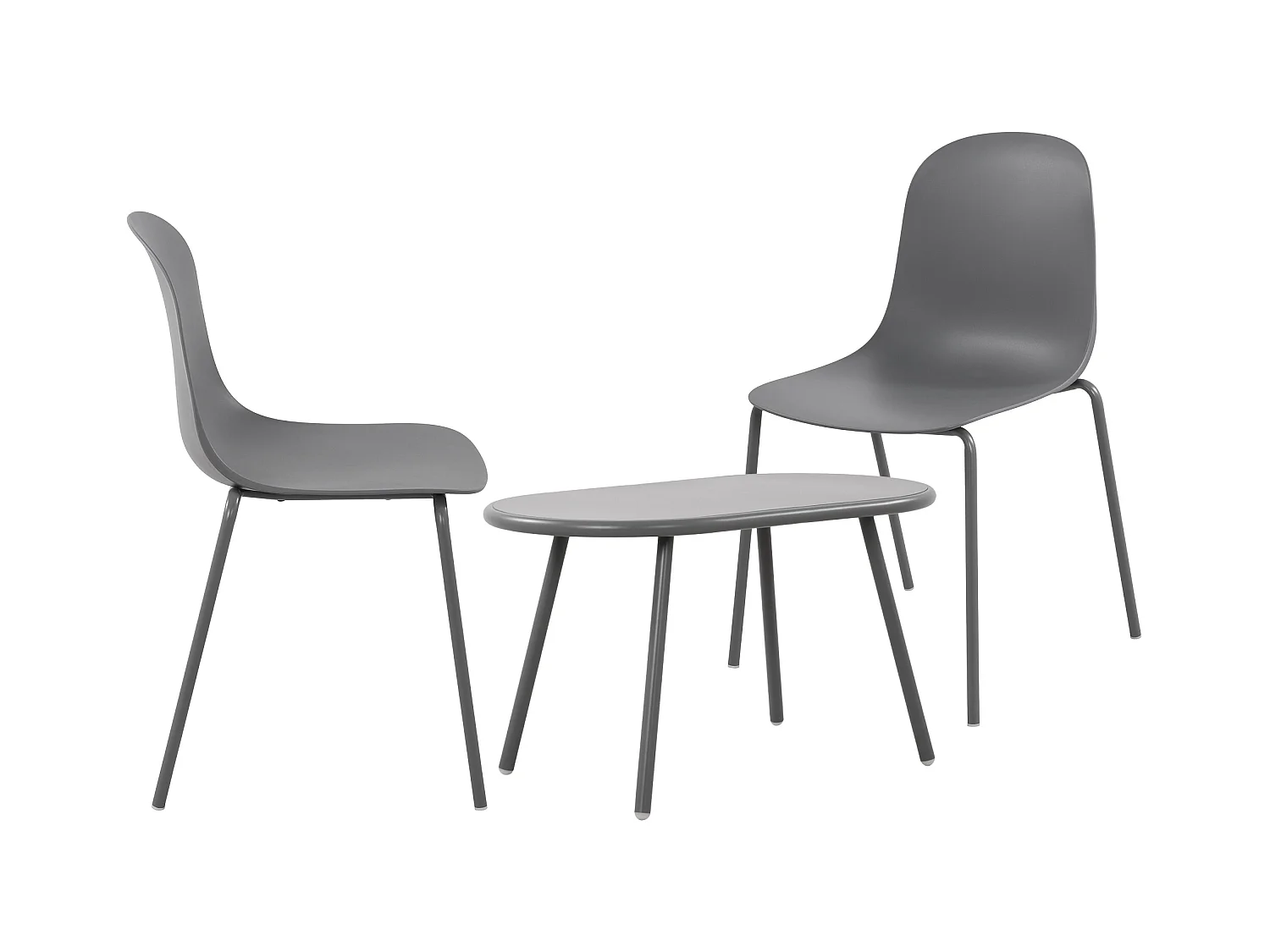 Ensemble de jardin - Table + 2 Chaises - Veldin