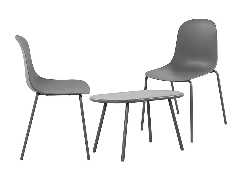 Ensemble de jardin - Table + 2 Chaises - Veldin