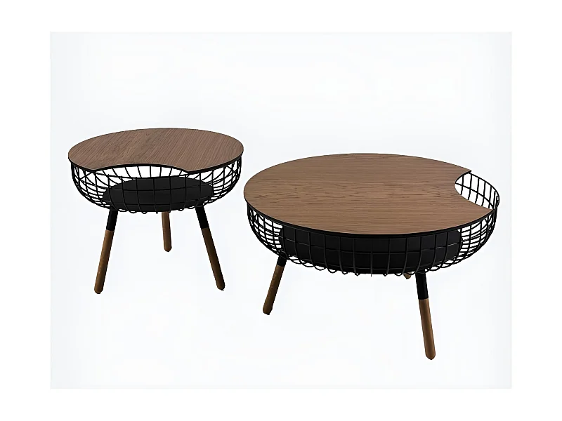 Couchtisch Apple-Set/Braun&Schwarz