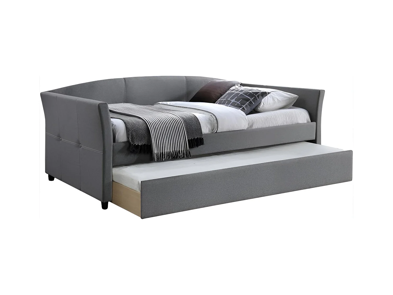 Letto Sanna (90x200)/materasso incluso/grigio