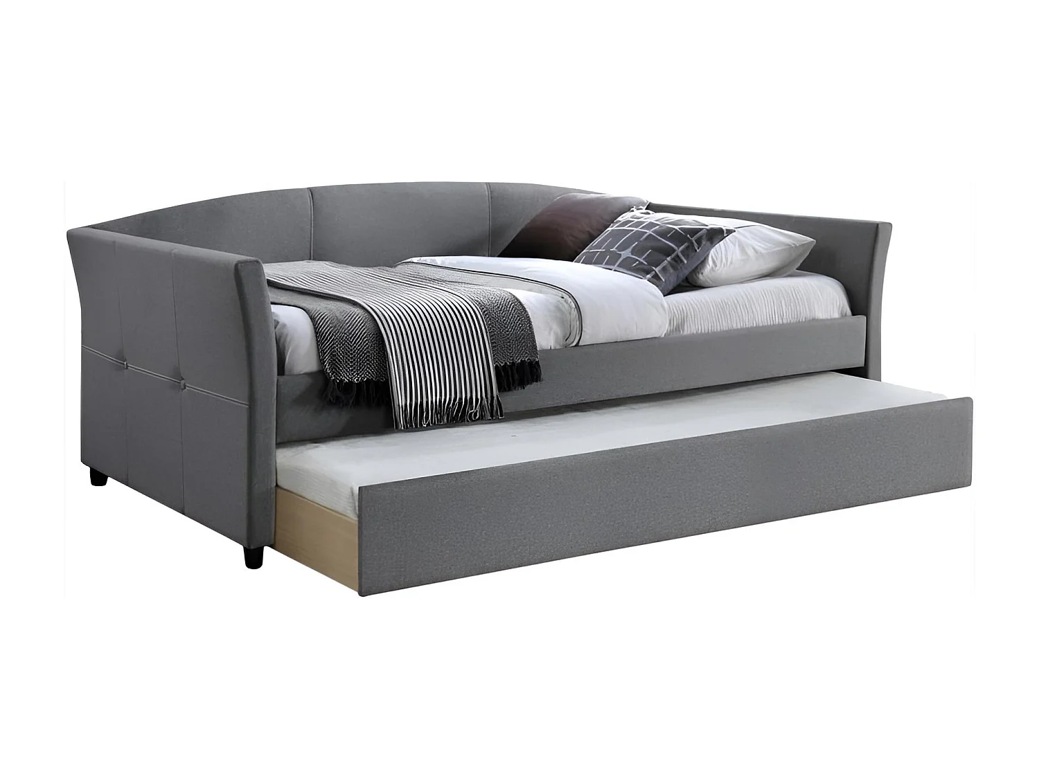 Letto Sanna (90x200)/materasso incluso/grigio