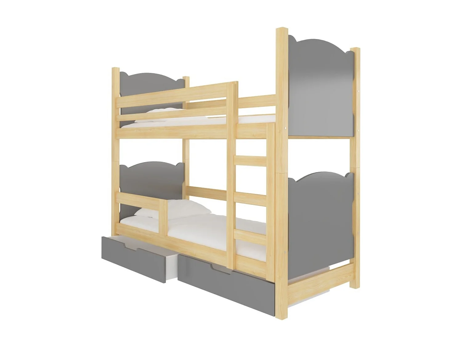 Bett Mariza Lux (80x180)/Matratze inklusive/grau