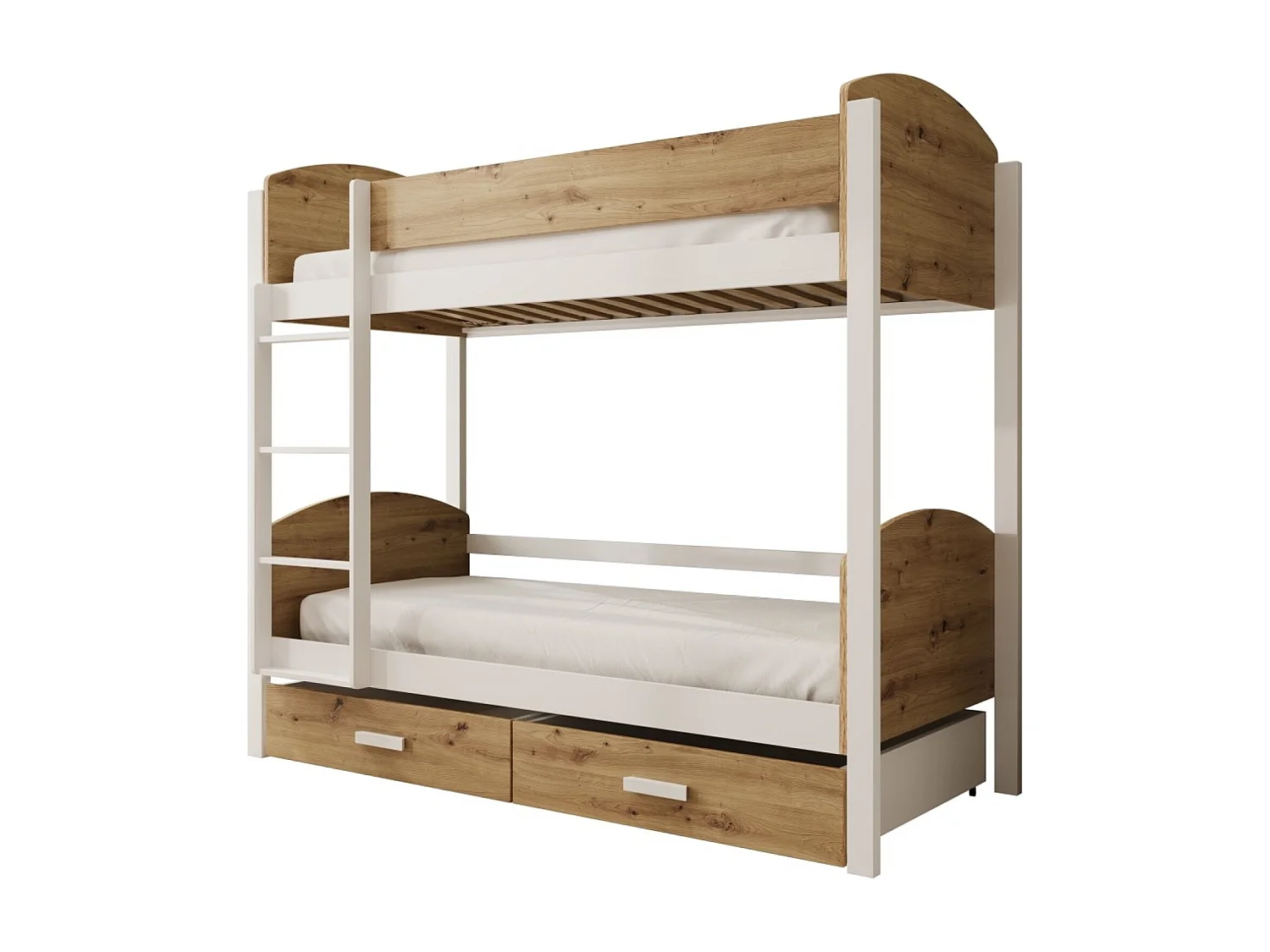 Letto Kori (80x180)/materasso incluso/Marrone&Bianco