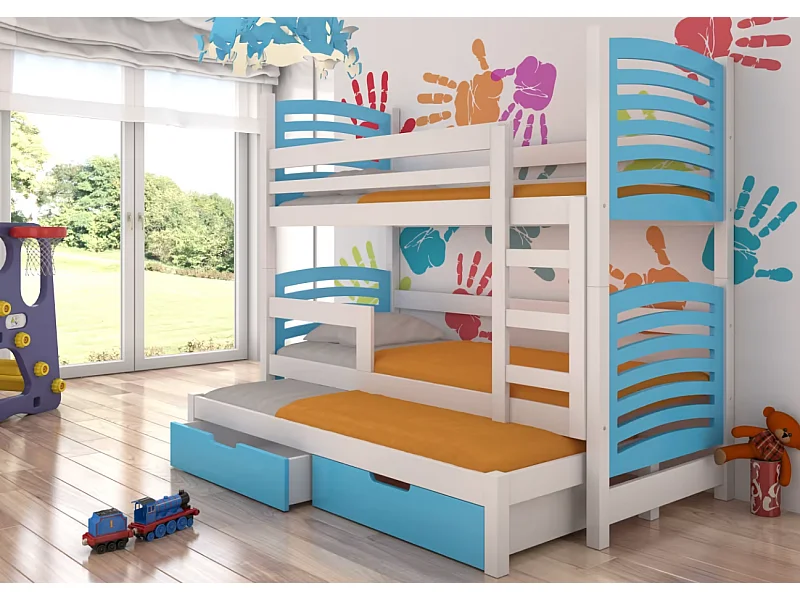 Letto Sora (80x180)/materasso incluso/bianco/blu