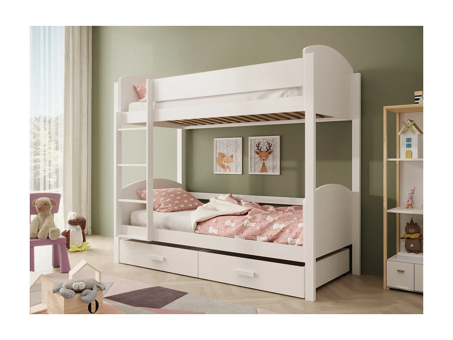 Letto Kori (80x180)/materasso incluso/bianco