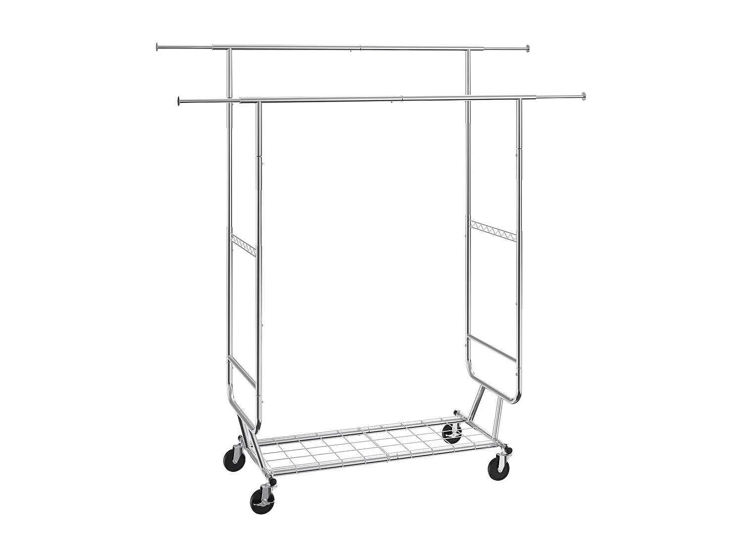 Portant à Vêtements, SucceBuy Porte-Vêtements Robuste, Double Tringle de Suspension, Capacité de 272 kg, Acier Durable