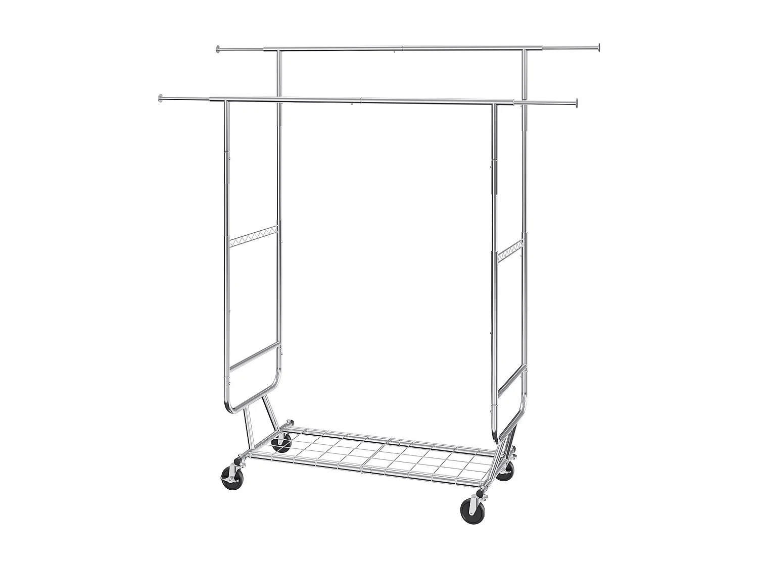 Portant à Vêtements, SucceBuy Porte-Vêtements Robuste, Double Tringle de Suspension, Capacité de 272 kg, Acier Durable