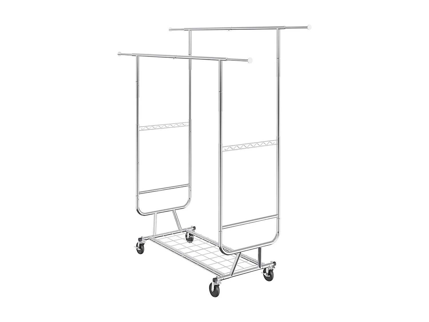 Portant à Vêtements, SucceBuy Porte-Vêtements Robuste, Double Tringle de Suspension, Capacité de 272 kg, Acier Durable