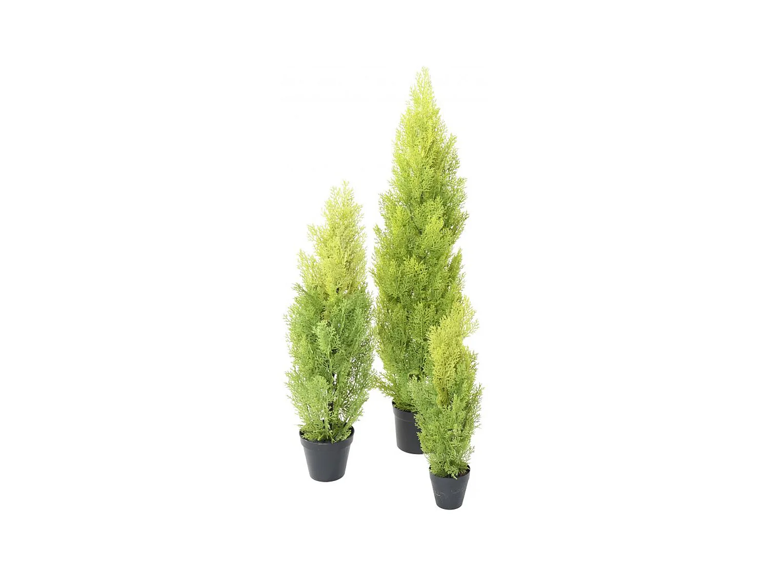 Plante artificielle haute gamme Spécial extérieur / Cyprès artificiel coloris vert/jaune - Dim : 125 x 25 cm