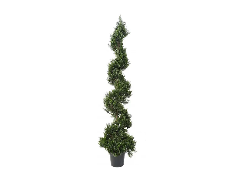 Plante artificielle haute gamme Spécial extérieur / Cyprès Artificiel Forme Spirale - Dim : 180 x 45 cm