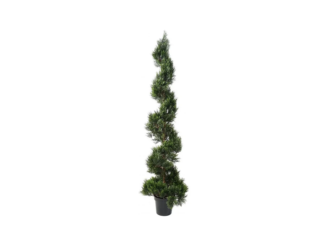 Plante artificielle haute gamme Spécial extérieur / Cyprès Artificiel Forme Spirale - Dim : 180 x 45 cm