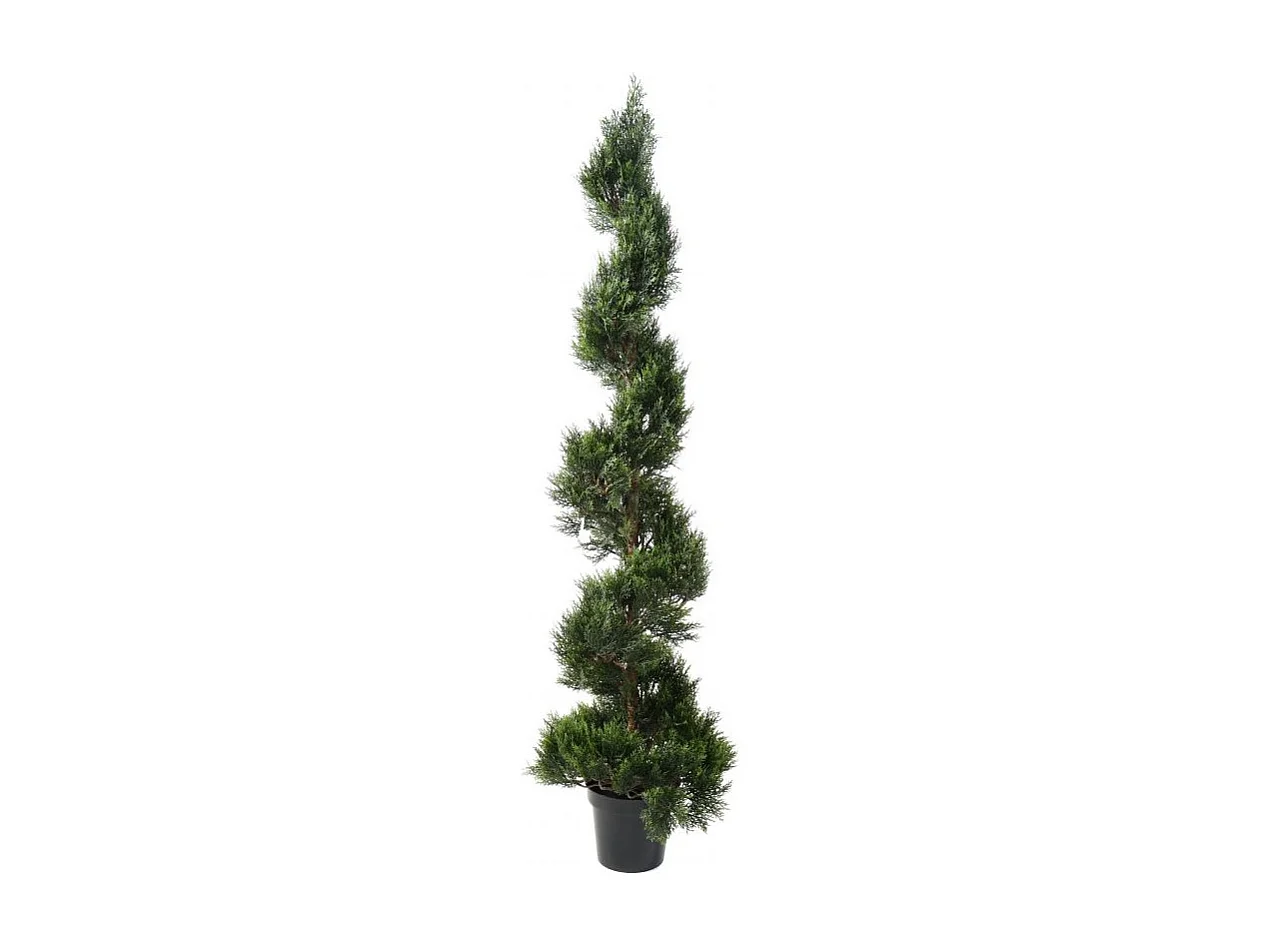 Plante artificielle haute gamme Spécial extérieur / Cyprès Artificiel Forme Spirale - Dim : 180 x 45 cm