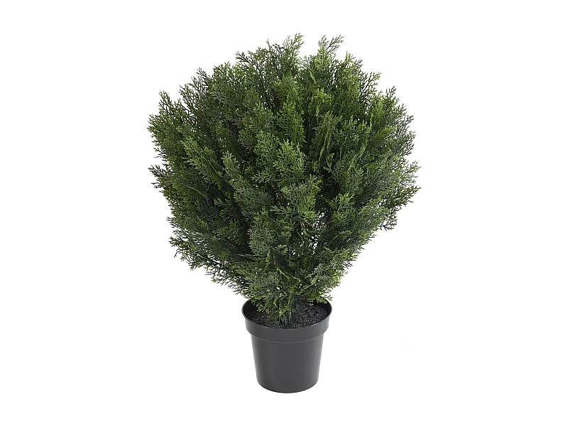 Plante artificielle haute gamme Spécial extérieur / Cyprès Buisson Rond Artificiel coloris vert - Dim : 90 x 65 cm
