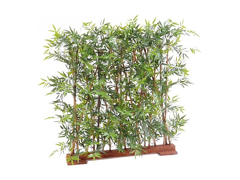 Plante artificielle haute gamme Spécial extérieur/ Haie Bambou artificiel coloris vert - Dim : 150 x 45 x 110 cm