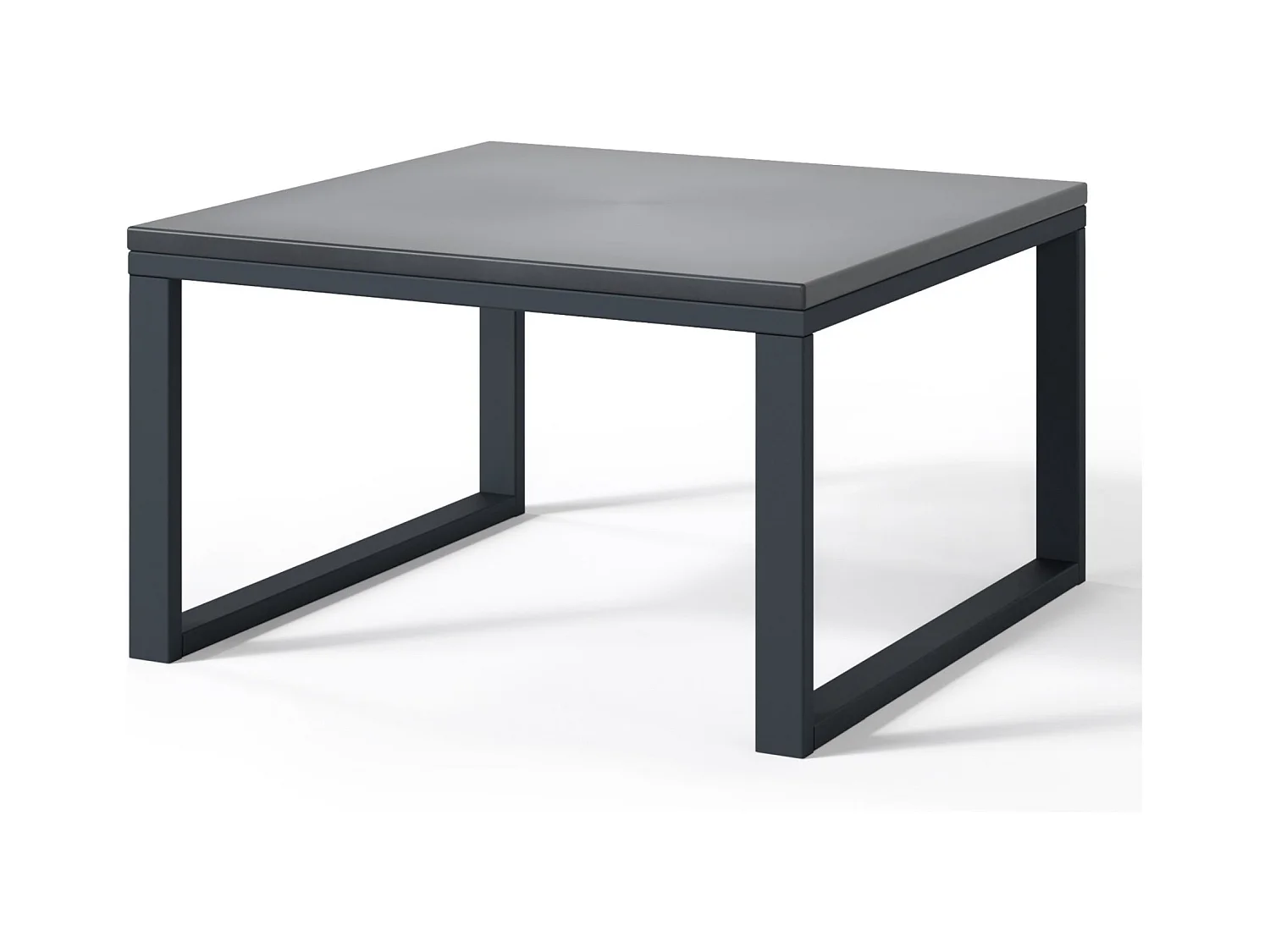 Gartentisch - Betonoptik / schwarzes Gestell - 60x60 cm - DYWILLY