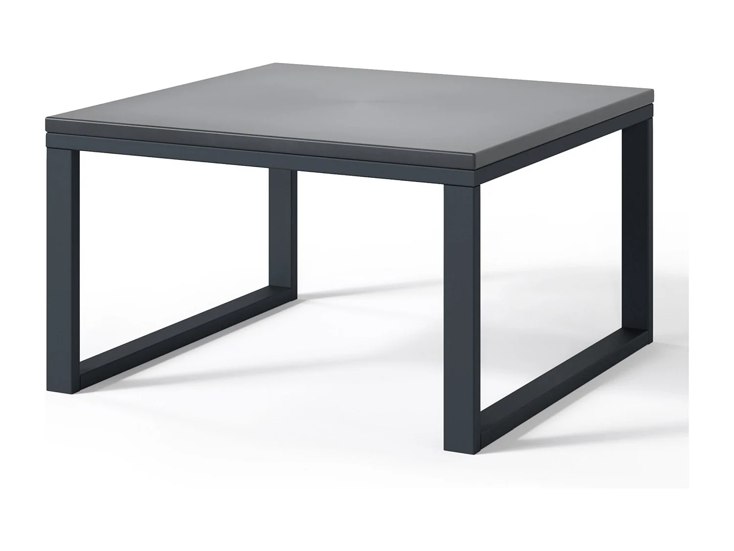 Gartentisch - Betonoptik / schwarzes Gestell - 60x60 cm - DYWILLY