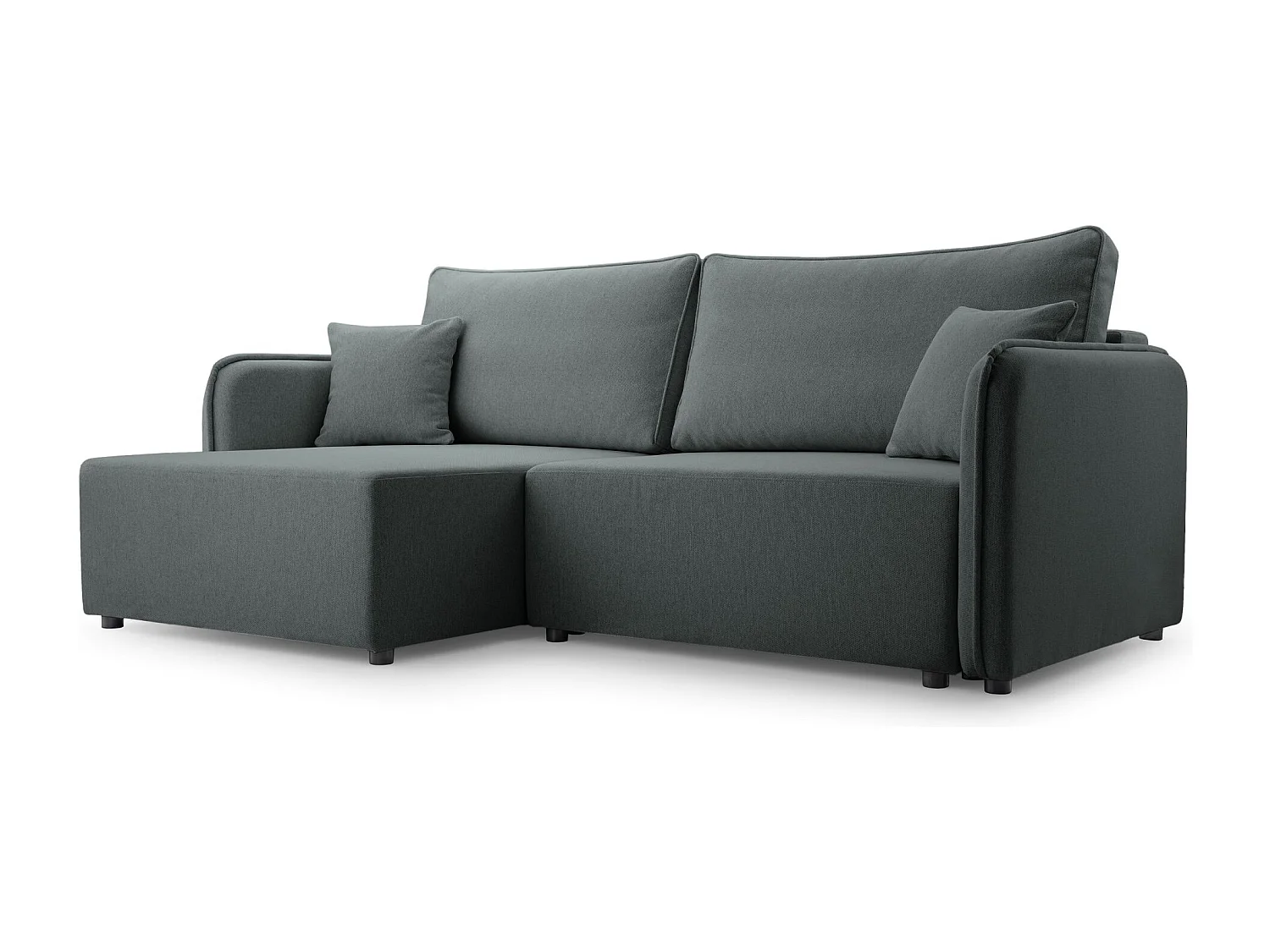 Canapé d'angle convertible – gris – côté gauche – KASSIAN