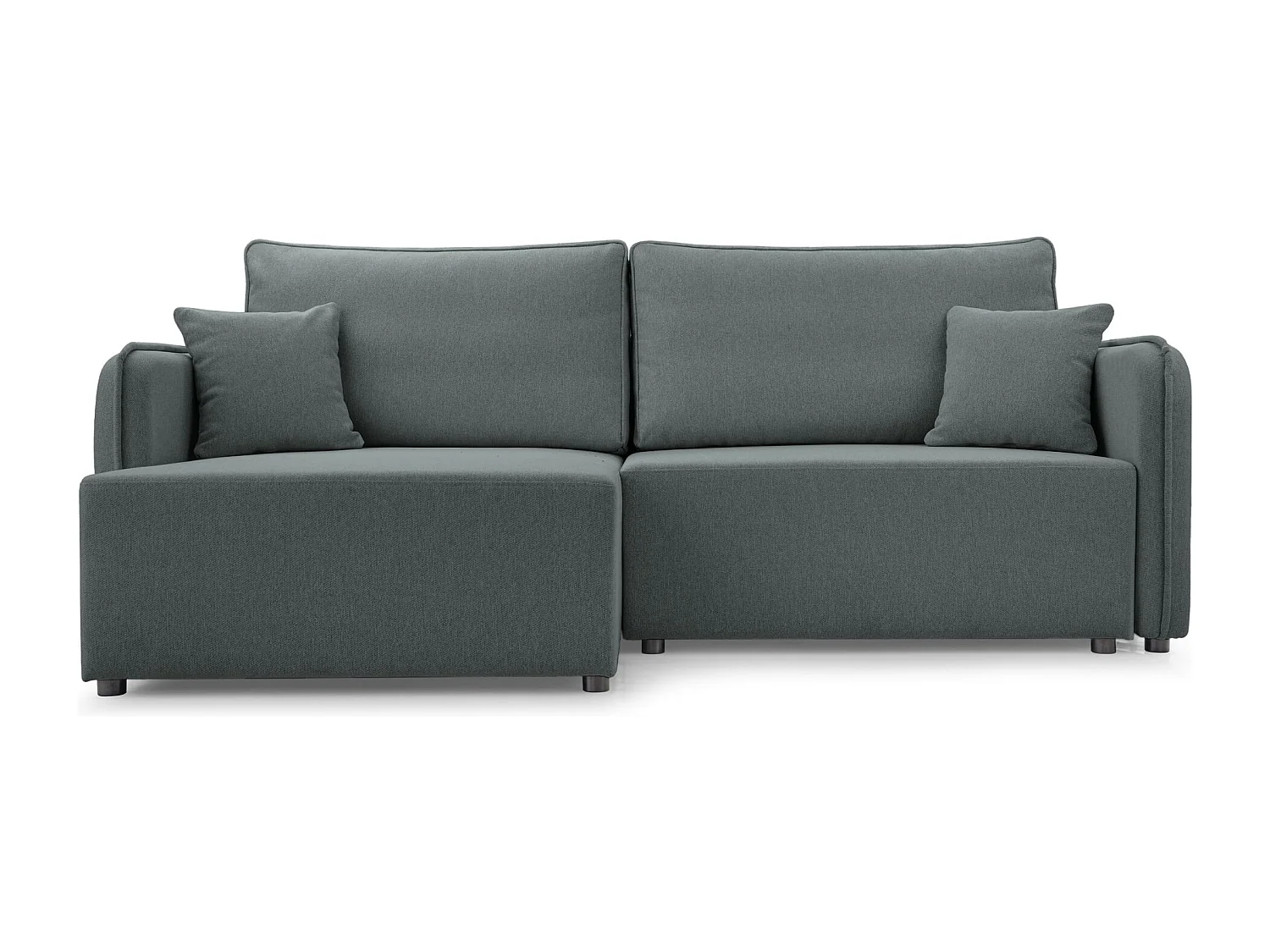 Ecksofa mit Schlaffunktion - Bettkasten - grau - links - KASSIAN