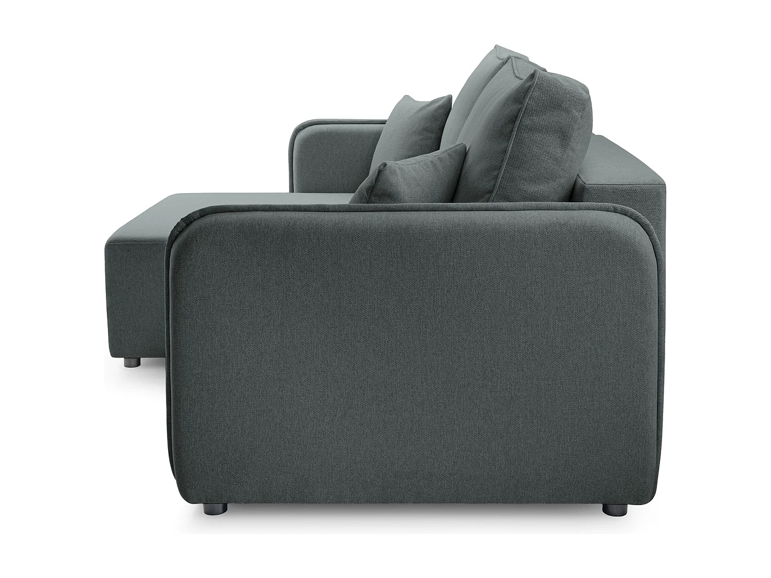 Ecksofa mit Schlaffunktion - Bettkasten - grau - links - KASSIAN