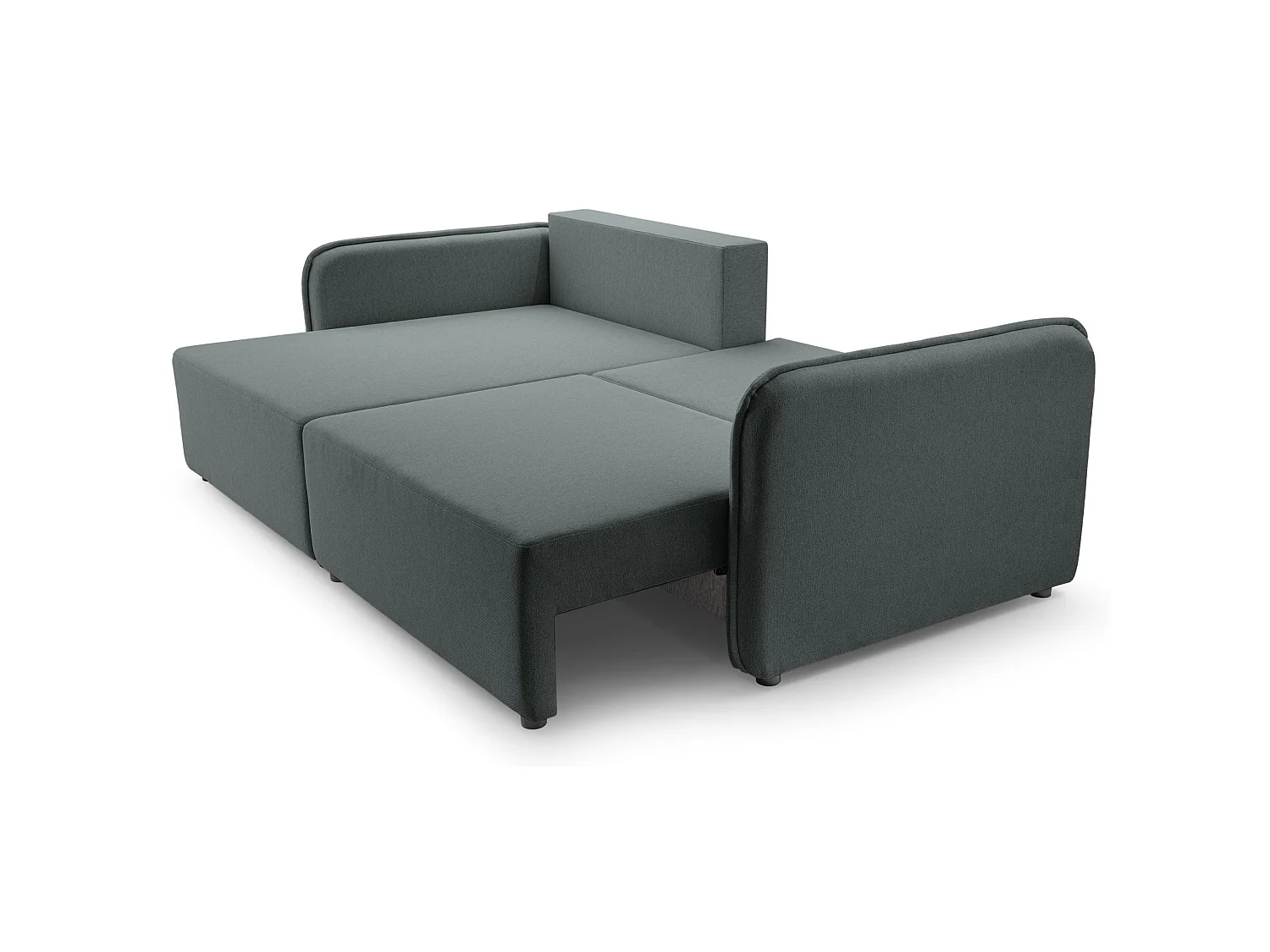 Canapé d'angle convertible 3 places en tissu gris KASSIAN