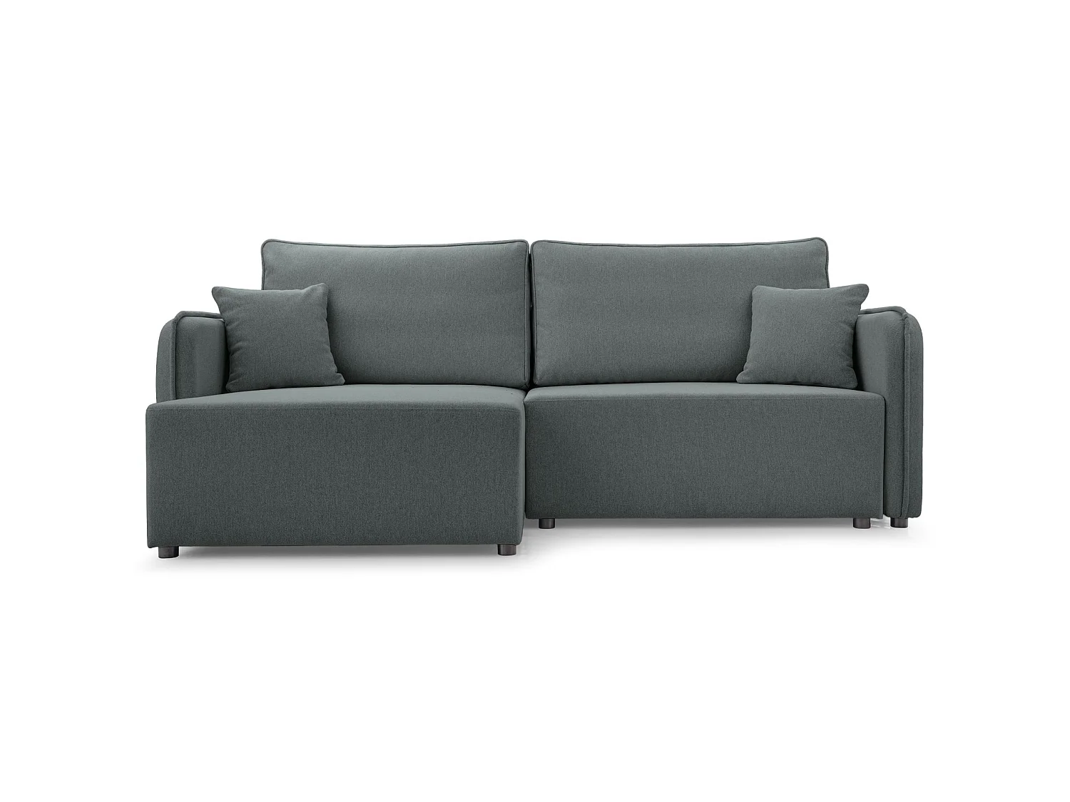 Canapé d'angle convertible 3 places en tissu gris KASSIAN
