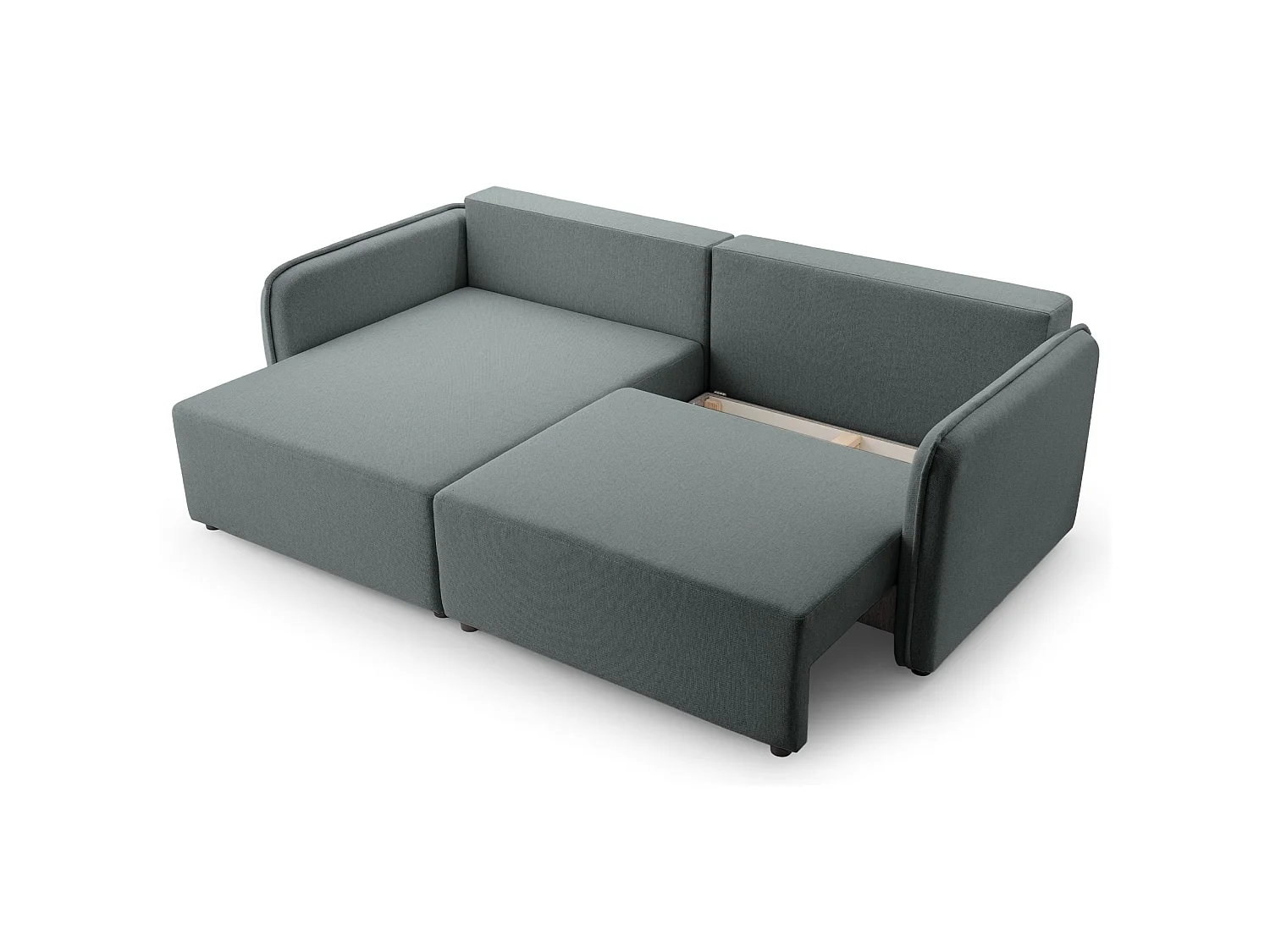 Canapé d'angle convertible 3 places en tissu gris KASSIAN