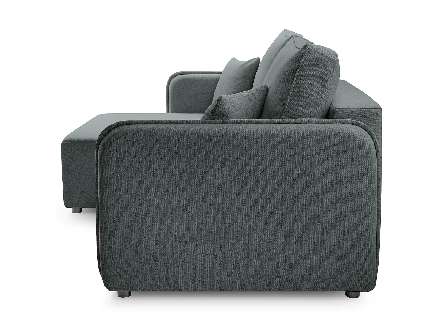 Canapé d'angle convertible 3 places en tissu gris KASSIAN