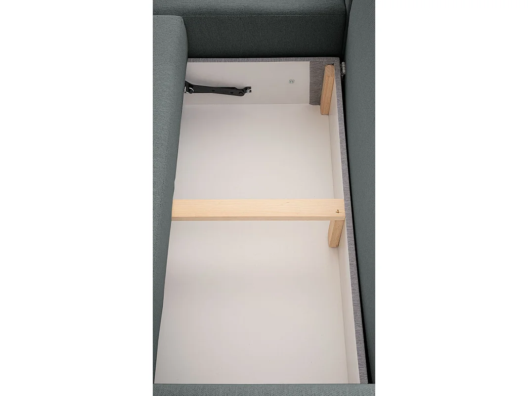 Canapé d'angle convertible 3 places en tissu gris KASSIAN
