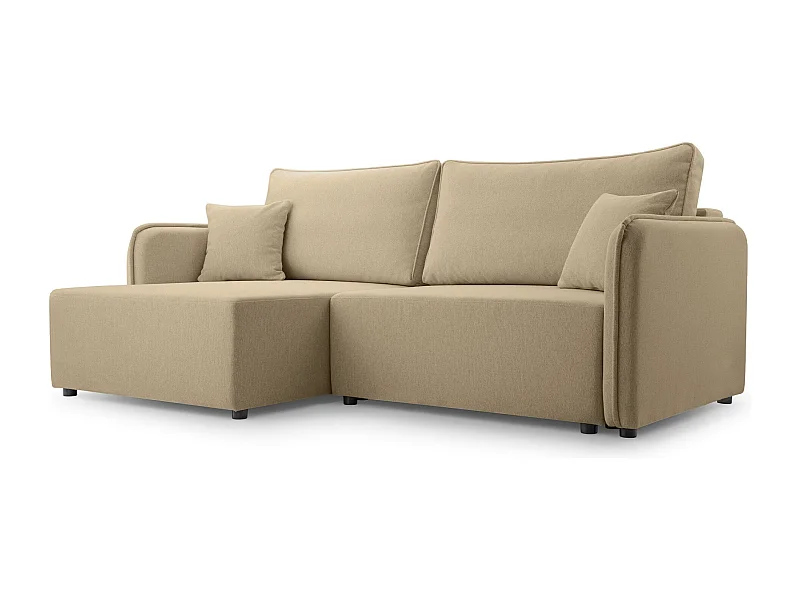 Canapé d'angle convertible – beige – côté gauche – KASSIAN