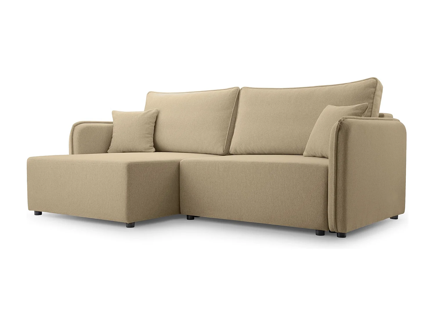 Canapé d'angle convertible – beige – côté gauche – KASSIAN