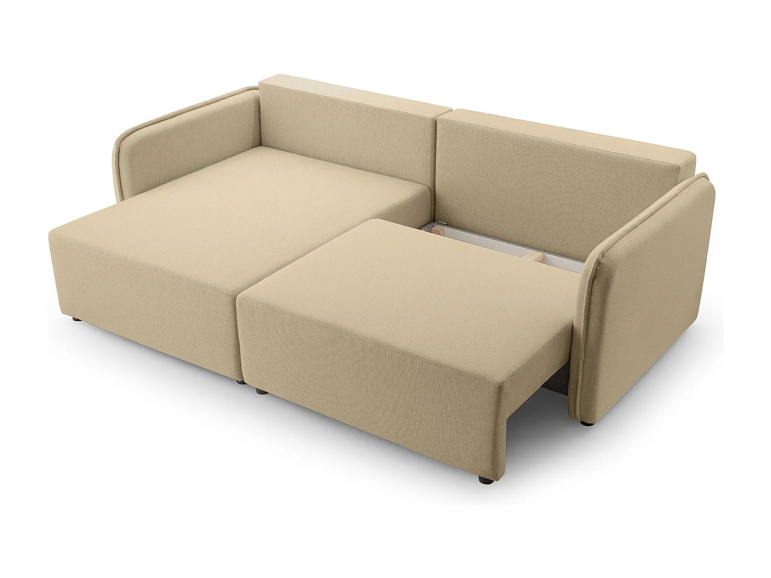 Canapé d'angle convertible – beige – côté gauche – KASSIAN