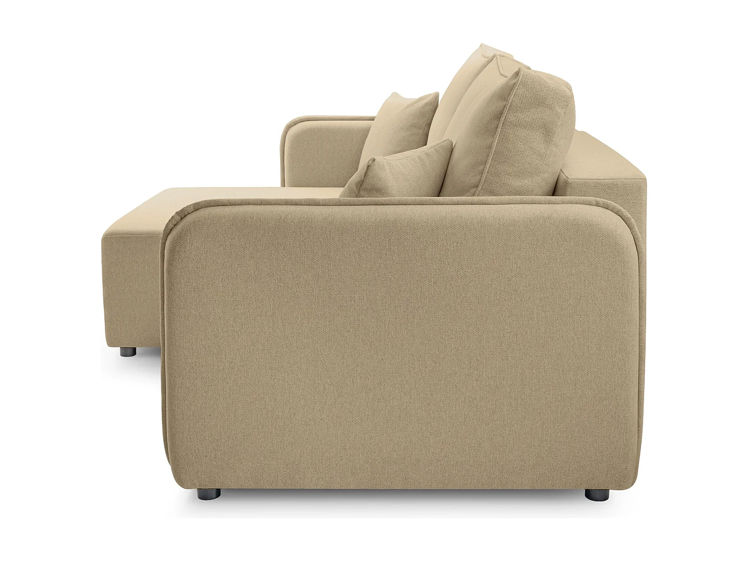 Canapé d'angle convertible – beige – côté gauche – KASSIAN