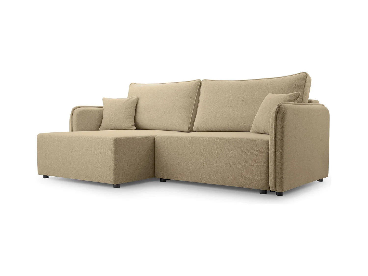 Canapé d'angle convertible – beige – côté gauche – KASSIAN
