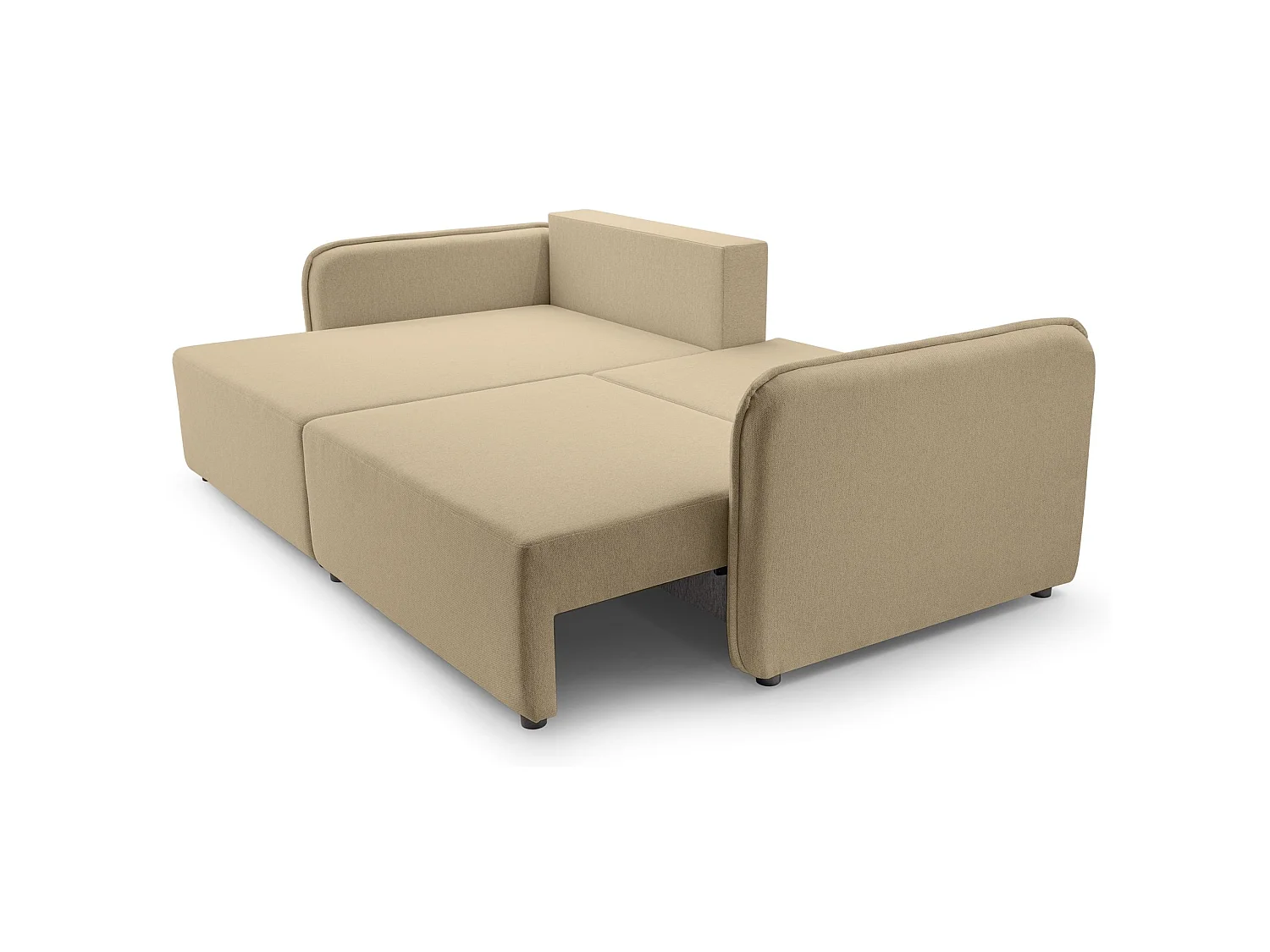 Canapé d'angle convertible 3 places en tissu beige KASSIAN