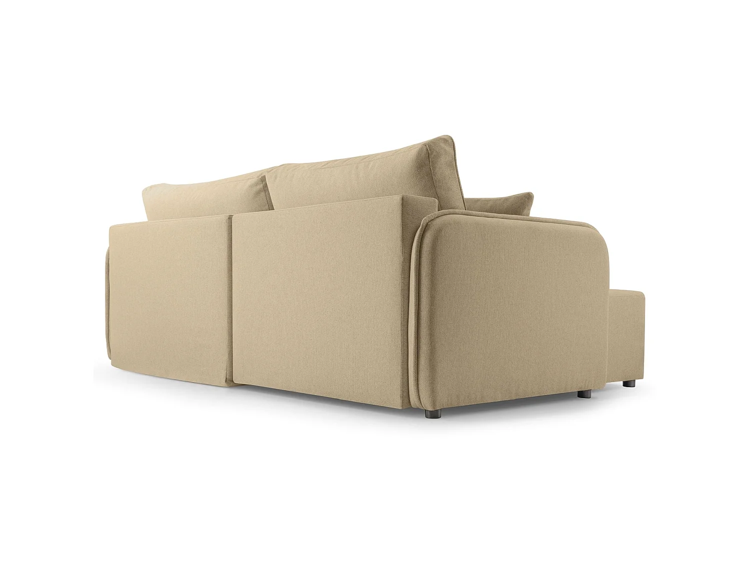 Canapé d'angle convertible 3 places en tissu beige KASSIAN