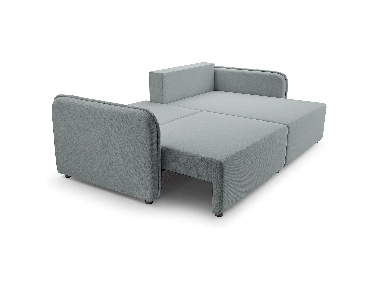 Canapé d'angle convertible 3 places en tissu gris clair KASSIAN
