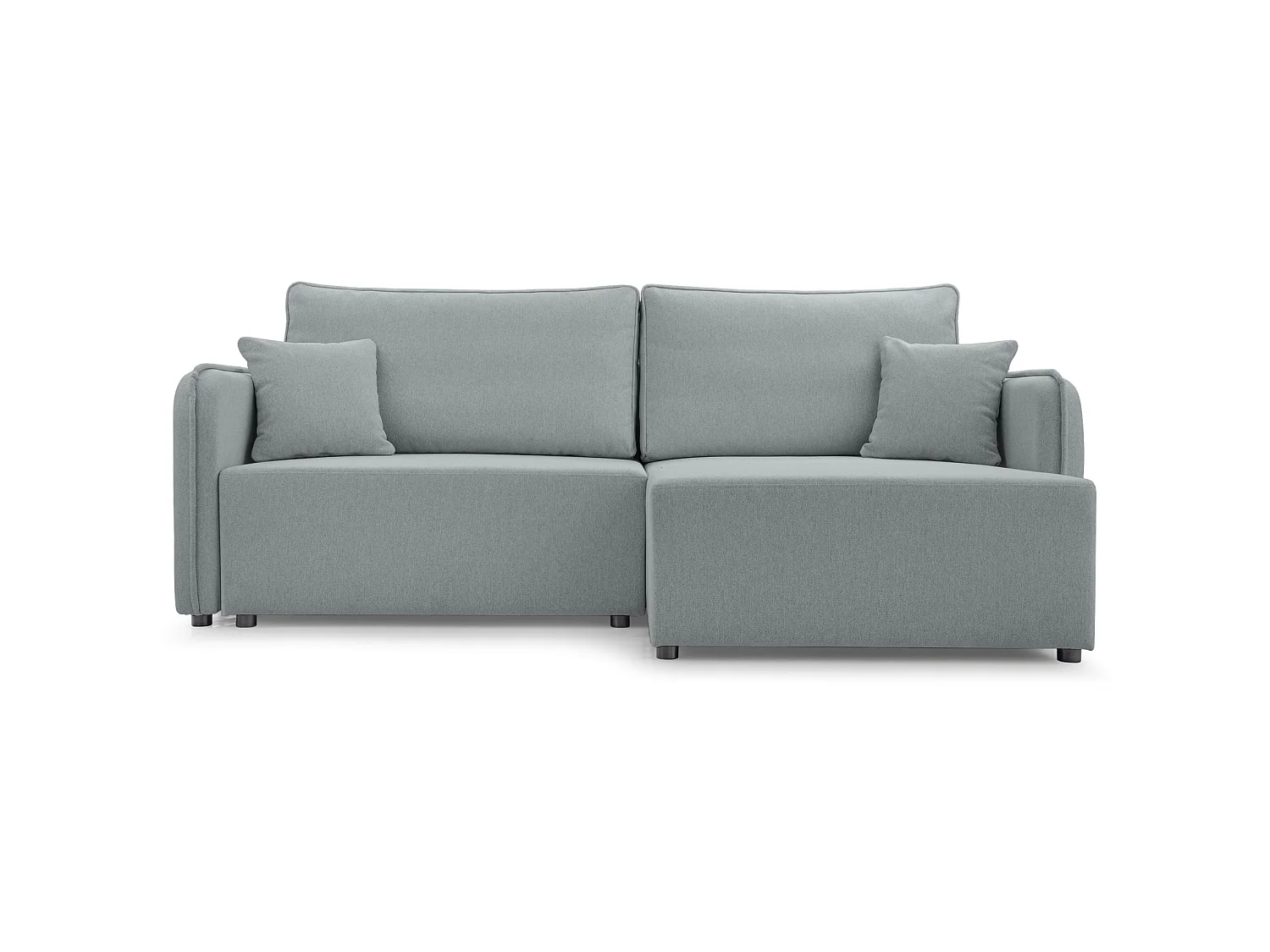 Canapé d'angle convertible 3 places en tissu gris clair KASSIAN